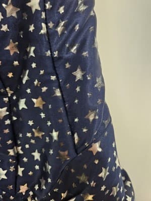 VTG Jessica McClintock Gunne Sax Dress Metallic Star Strapless Bubble Mini Sz 5 - Thumbnail 9