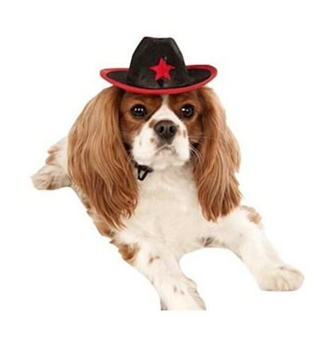 Rubie's Dog Black & Red Cowboy Hat, Puppy Sheriff Halloween Costume Sm,Md,Lrge