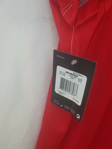 Nike S/S Softball V-Neck Shirt Jersey Women's Red Gray XS, S, M, L, XL, XXL NWT - Thumbnail 5