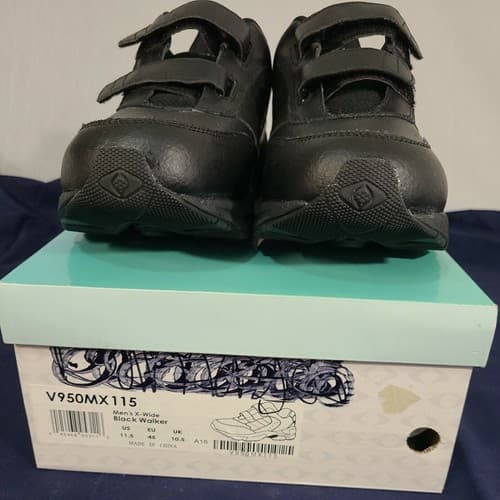 Apex Men's Leather Walking Shoe Hook & Loop Closure 11.5 Extra Wide - Thumbnail 7