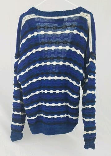 ETCHINGS 1C Men's Medium Cardigan Sweater 90's 3d Hip hop Cosby style - Thumbnail 4