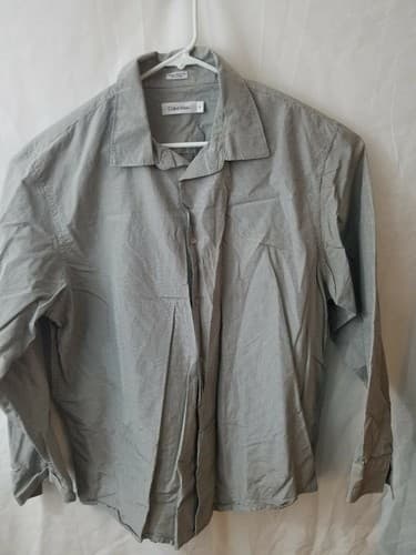 CALVIN KLEIN Mens Silk Blend Button Up Dress Shirt size XL