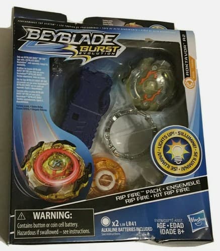 NEW - Hasbro Beyblade Burst Evolution Roktavor R2 Rip Fire Pack Lights Up