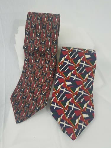 2 VINTAGE TOMMY HILFIGER Mens Ties both 100% Silk EUC
