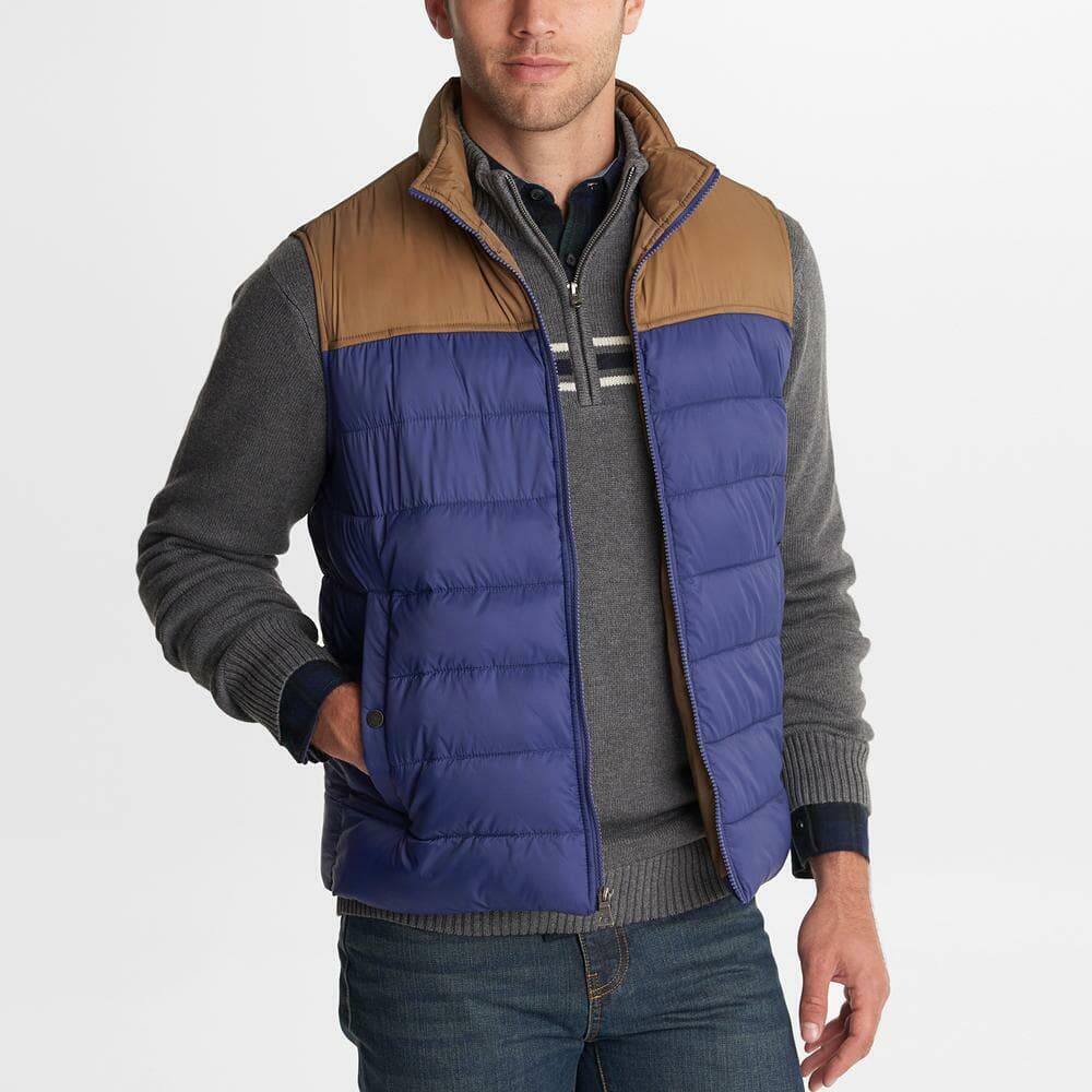 G. H. Bass Co. Brown and Blue Colorblock puffer vest XL New with Tags - Thumbnail 3