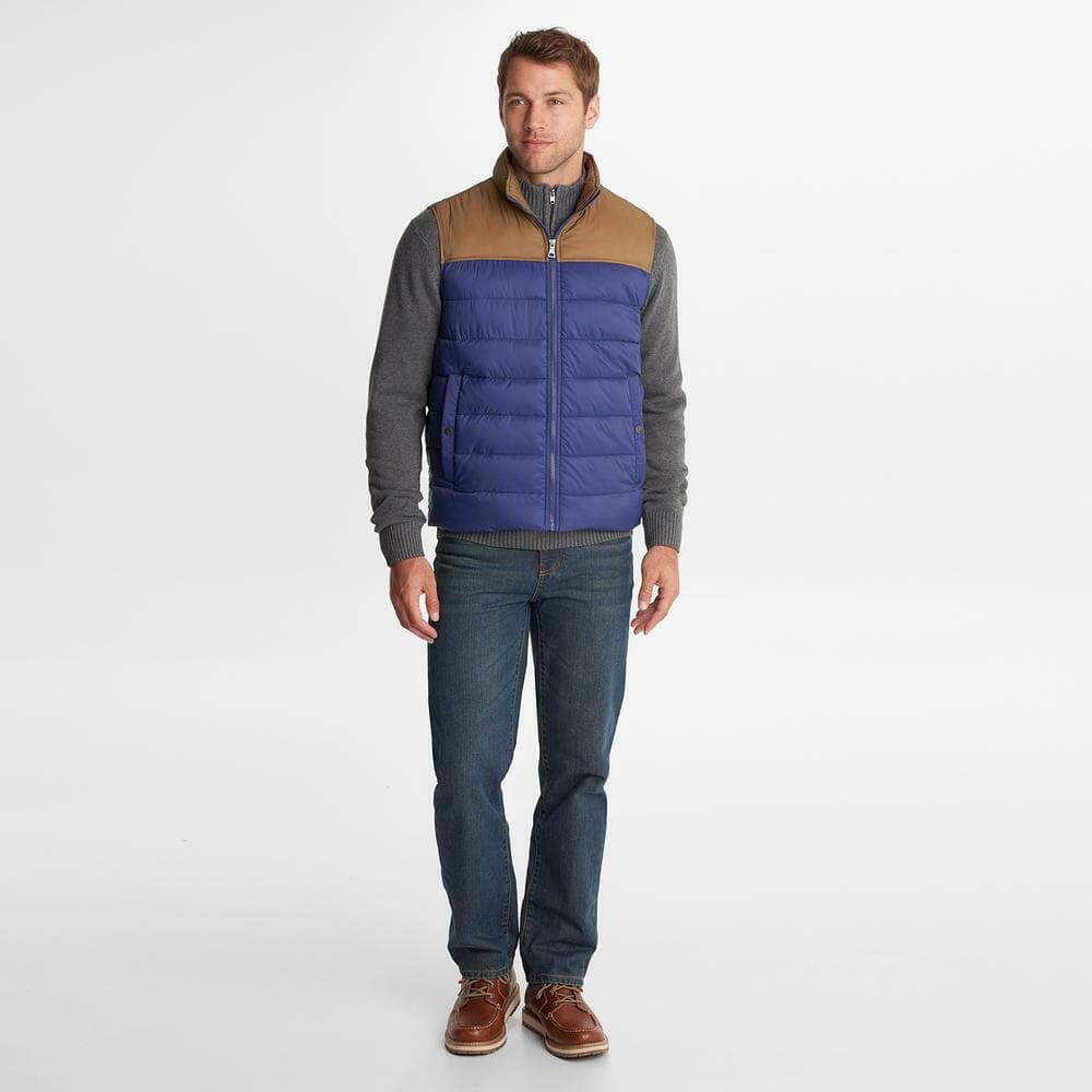 G. H. Bass Co. Brown and Blue Colorblock puffer vest XL New with Tags - Thumbnail 4