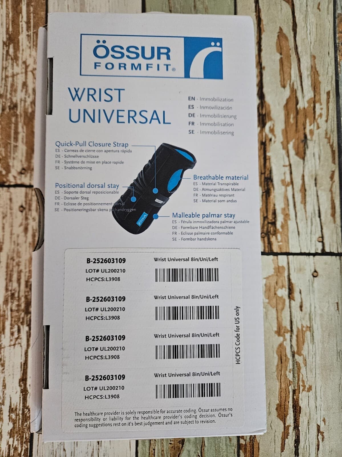 Ossur Form Fit Wrist Universal Brace Immobilization of the Wrist and Thumb Left - Thumbnail 4