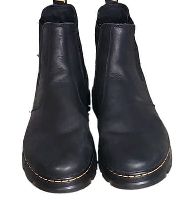 Dr. Doc Martens Air Wair Embury Chelsea BOOTS Black Slip On Men 9 Women 10 - Thumbnail 2