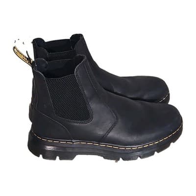Dr. Doc Martens Air Wair Embury Chelsea BOOTS Black Slip On Men 9 Women 10 - Thumbnail 3
