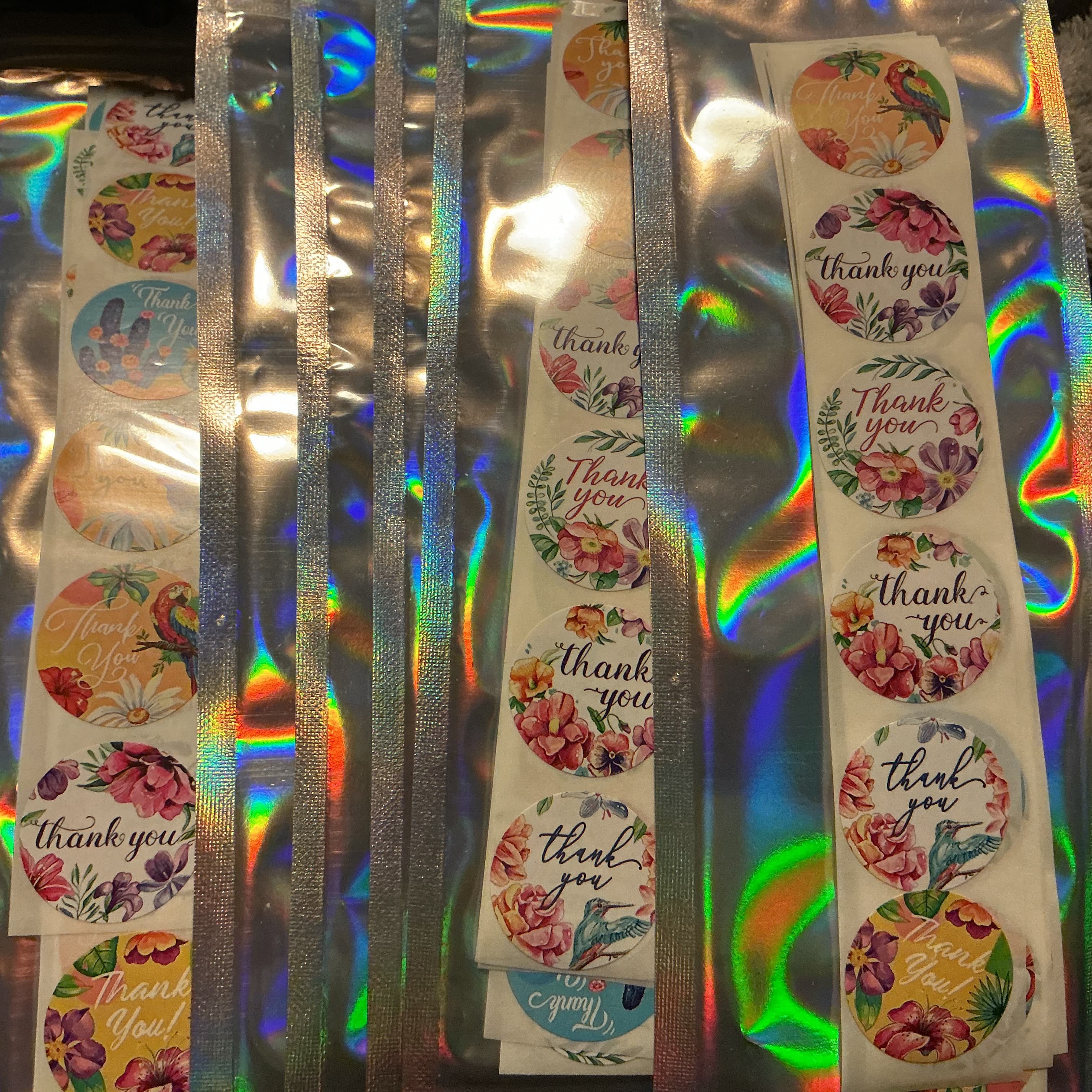 ★ 60 Floral Thank You Stickers | Assorted Boho Flower Seals for Small Business