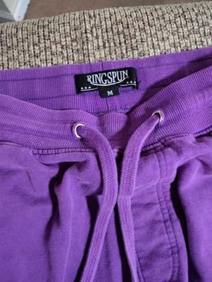 RingSpun Joggers Womens Medium Purple Sweatpants - Thumbnail 2