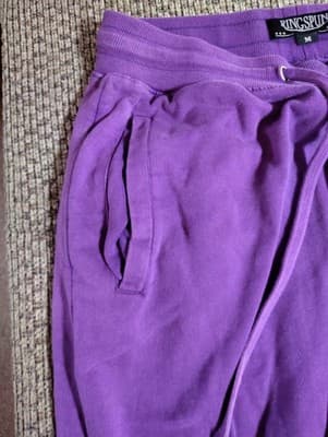 RingSpun Joggers Womens Medium Purple Sweatpants - Thumbnail 3