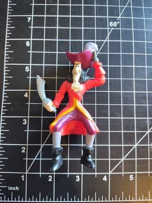 McDonalds Peter Pan Neverland Pirate ship CAPTAIN HOOK PVC figure 4" Disney