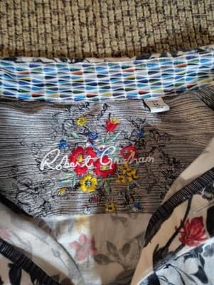 Robert Graham STEVENS Floral Linen Blend Excellent Condition. Size: Medium - Thumbnail 4