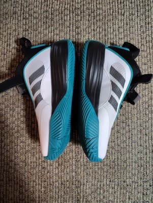 Adidas Kids Ownthegame 3.0 K Shoe Black/ White/ Teal Size 1 - Thumbnail 5