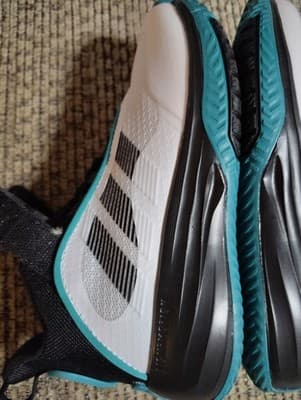 Adidas Kids Ownthegame 3.0 K Shoe Black/ White/ Teal Size 1 - Thumbnail 9