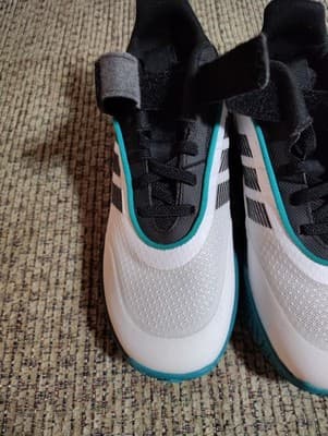Adidas Kids Ownthegame 3.0 K Shoe Black/ White/ Teal Size 1 - Thumbnail 3