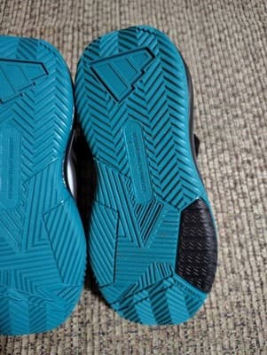 Adidas Kids Ownthegame 3.0 K Shoe Black/ White/ Teal Size 1 - Thumbnail 13