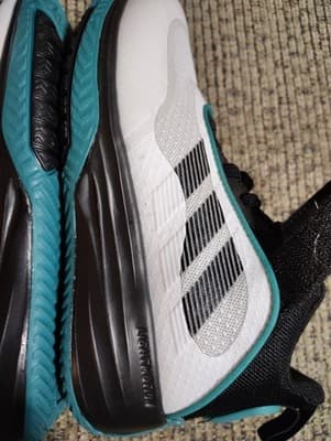 Adidas Kids Ownthegame 3.0 K Shoe Black/ White/ Teal Size 1 - Thumbnail 10