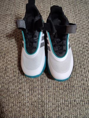 Adidas Kids Ownthegame 3.0 K Shoe Black/ White/ Teal Size 1 - Thumbnail 2