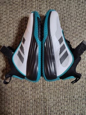 Adidas Kids Ownthegame 3.0 K Shoe Black/ White/ Teal Size 1 - Thumbnail 8