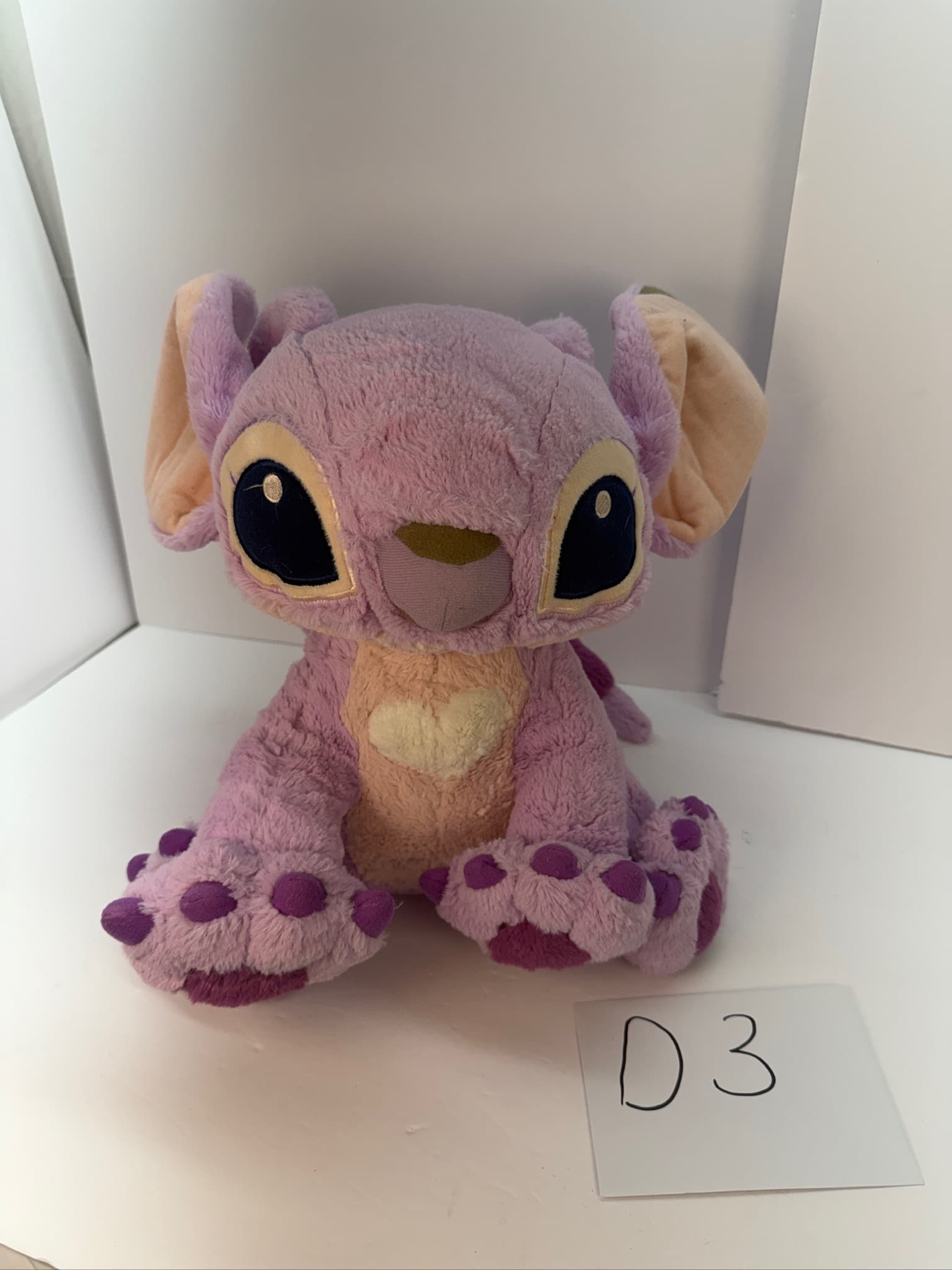 Disney Parks Angel Plush Stitch Girlfriend Heart Chest Soft Toy D3