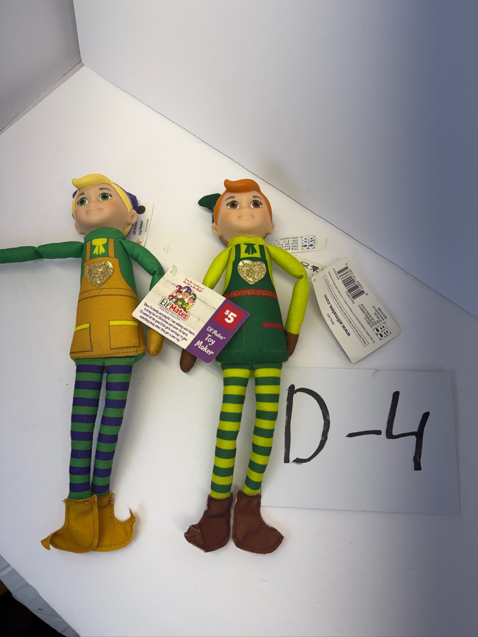 New Elf Mates Toy Maker & Cobbler Plush Dolls Set with Tags Holiday Collectible