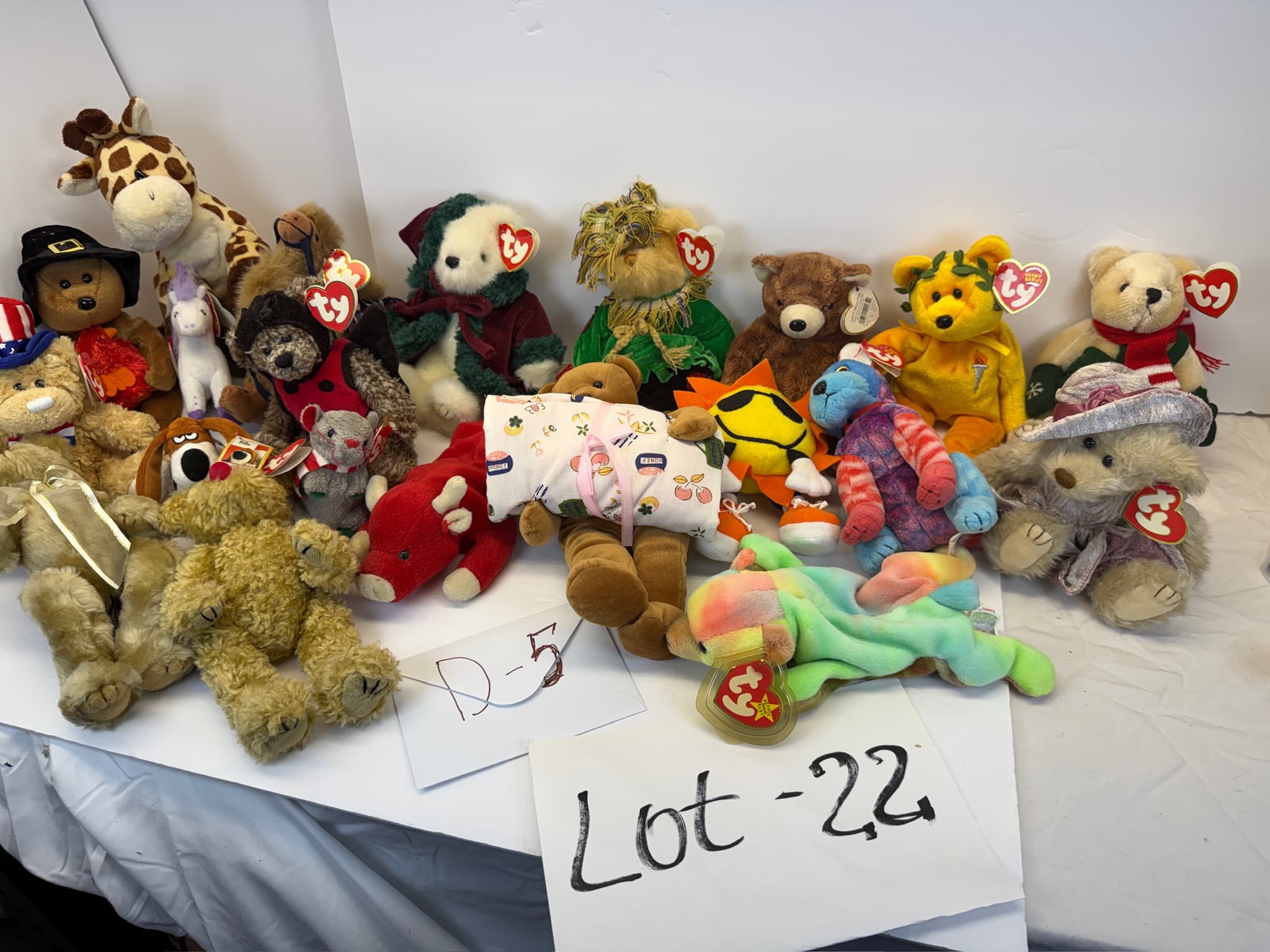 Lot of 22 Ty Beanie Babies & Buddies Plush Assorted Collection Storage: D-5