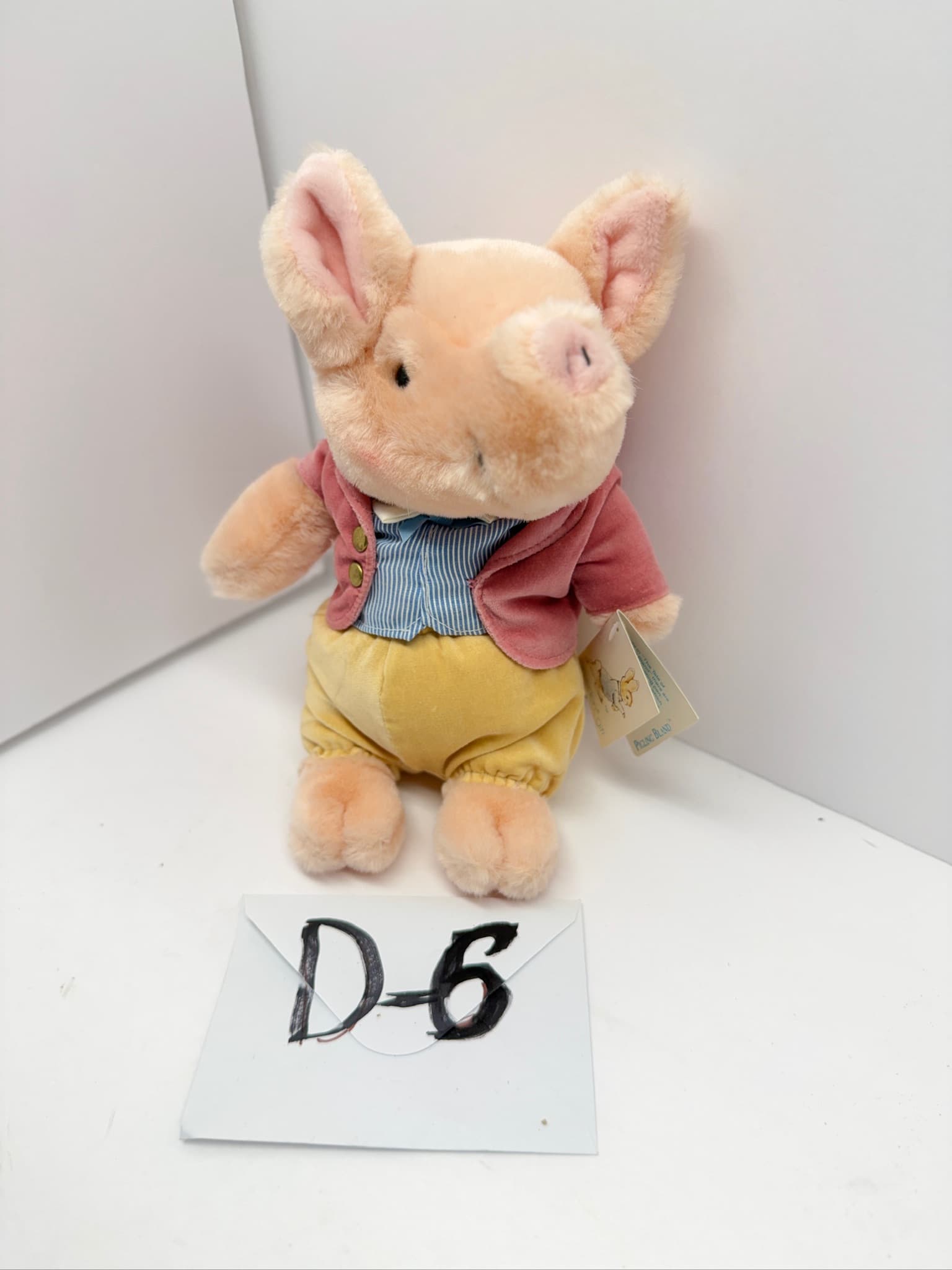Vintage 1990 Eden Toys Beatrix Potter Pigling Bland Plush w/ Tag D-6