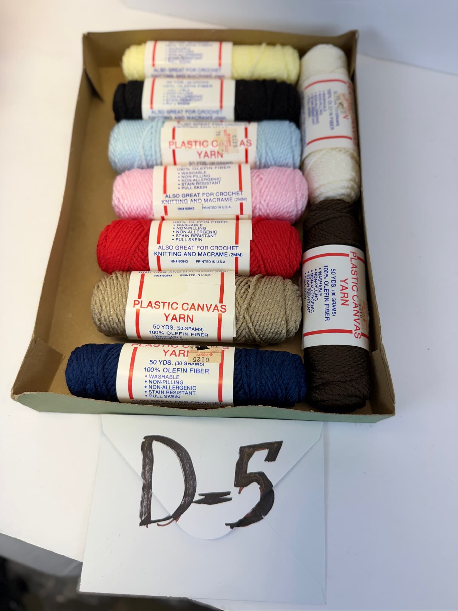 Vintage Plastic Canvas Yarn Lot 9 Skeins 100% Olefin Fiber Crafting D-5