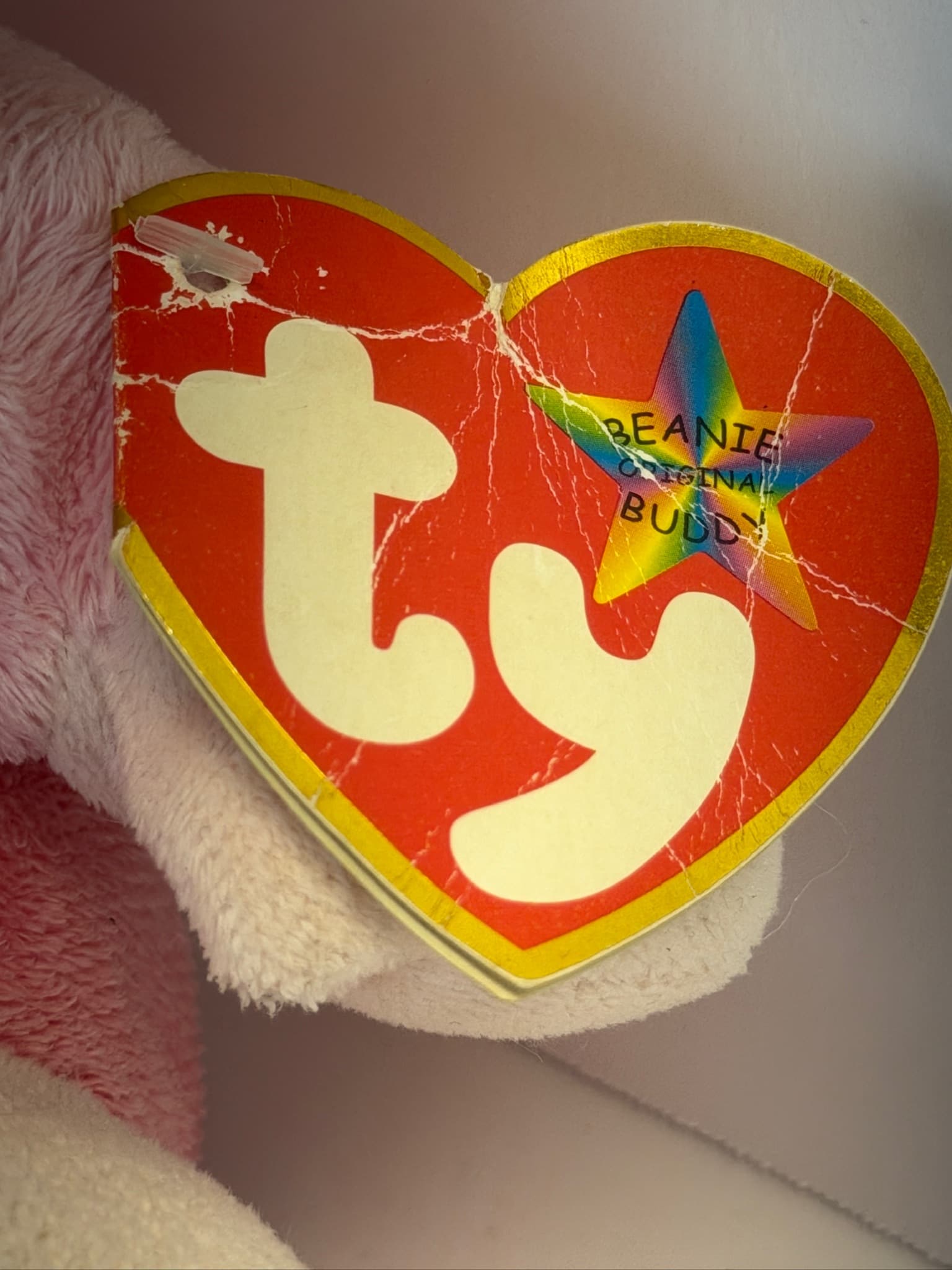 Ty Beanie Buddies Hello Kitty Plush Toy Pink Overalls Storage Location D-4 - Thumbnail 2