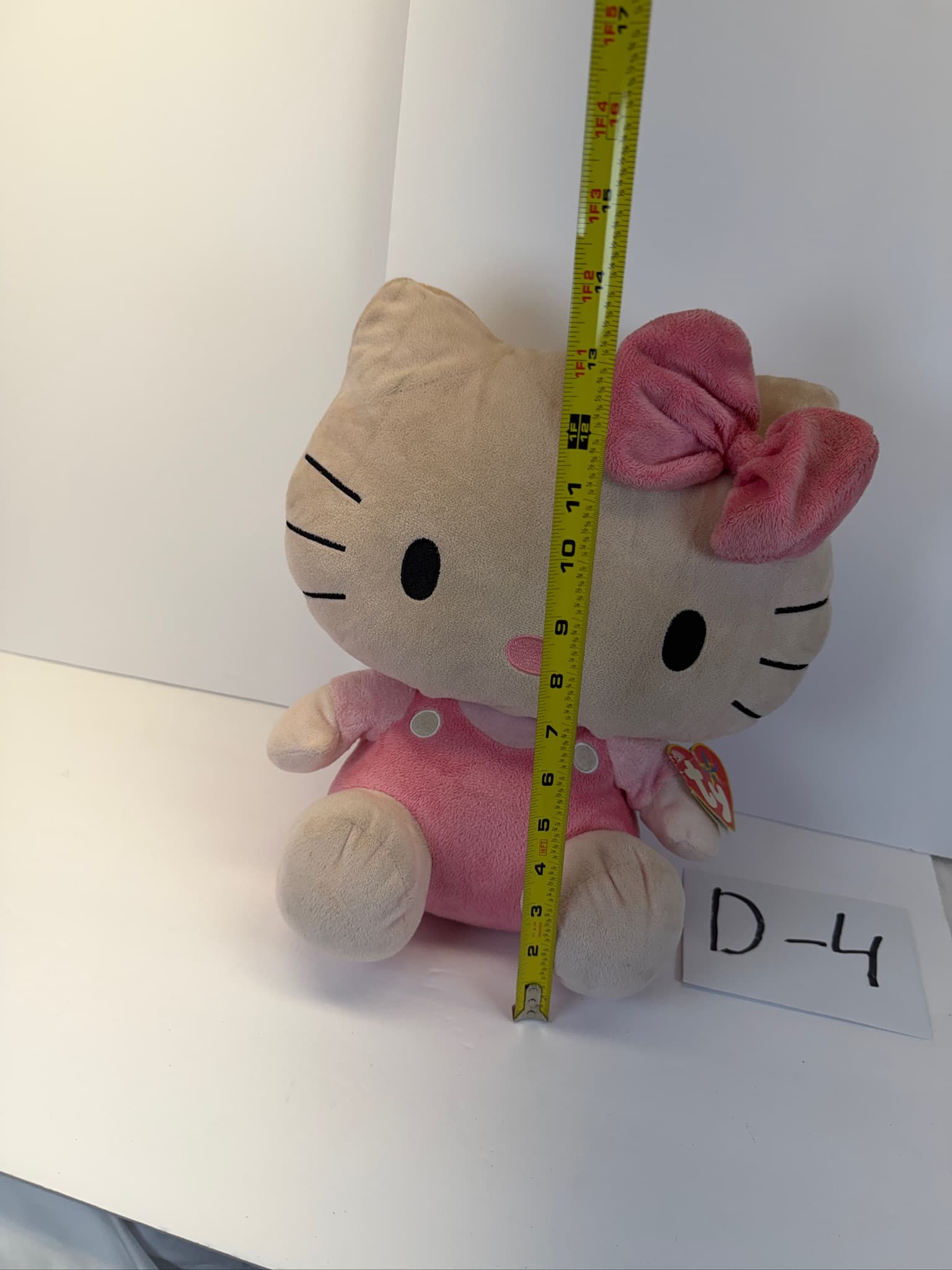 Ty Beanie Buddies Hello Kitty Plush Toy Pink Overalls Storage Location D-4 - Thumbnail 8