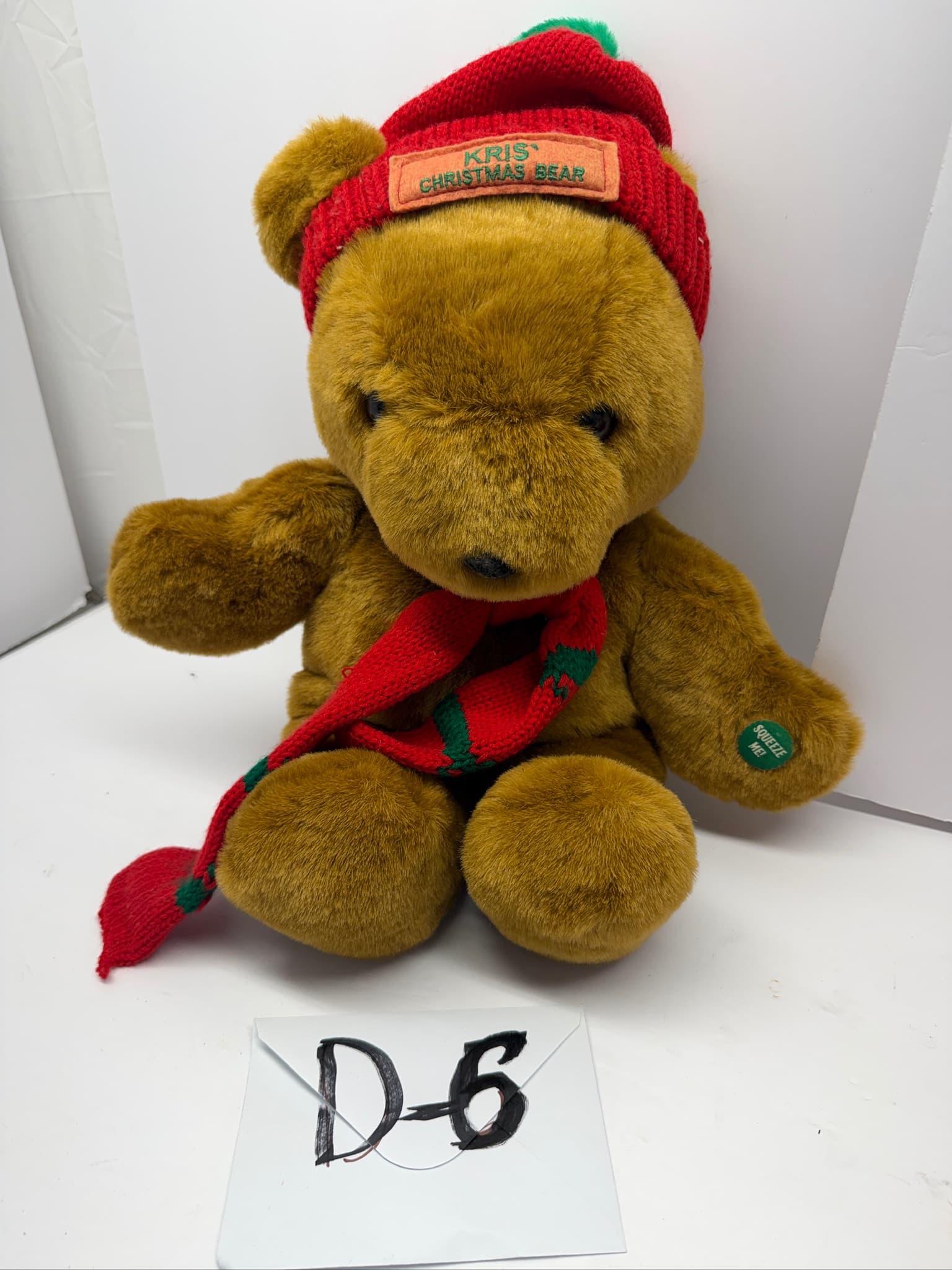 Vintage 1991 Kris Christmas Bear Rothkopf Enterprises Animated Plush D-6