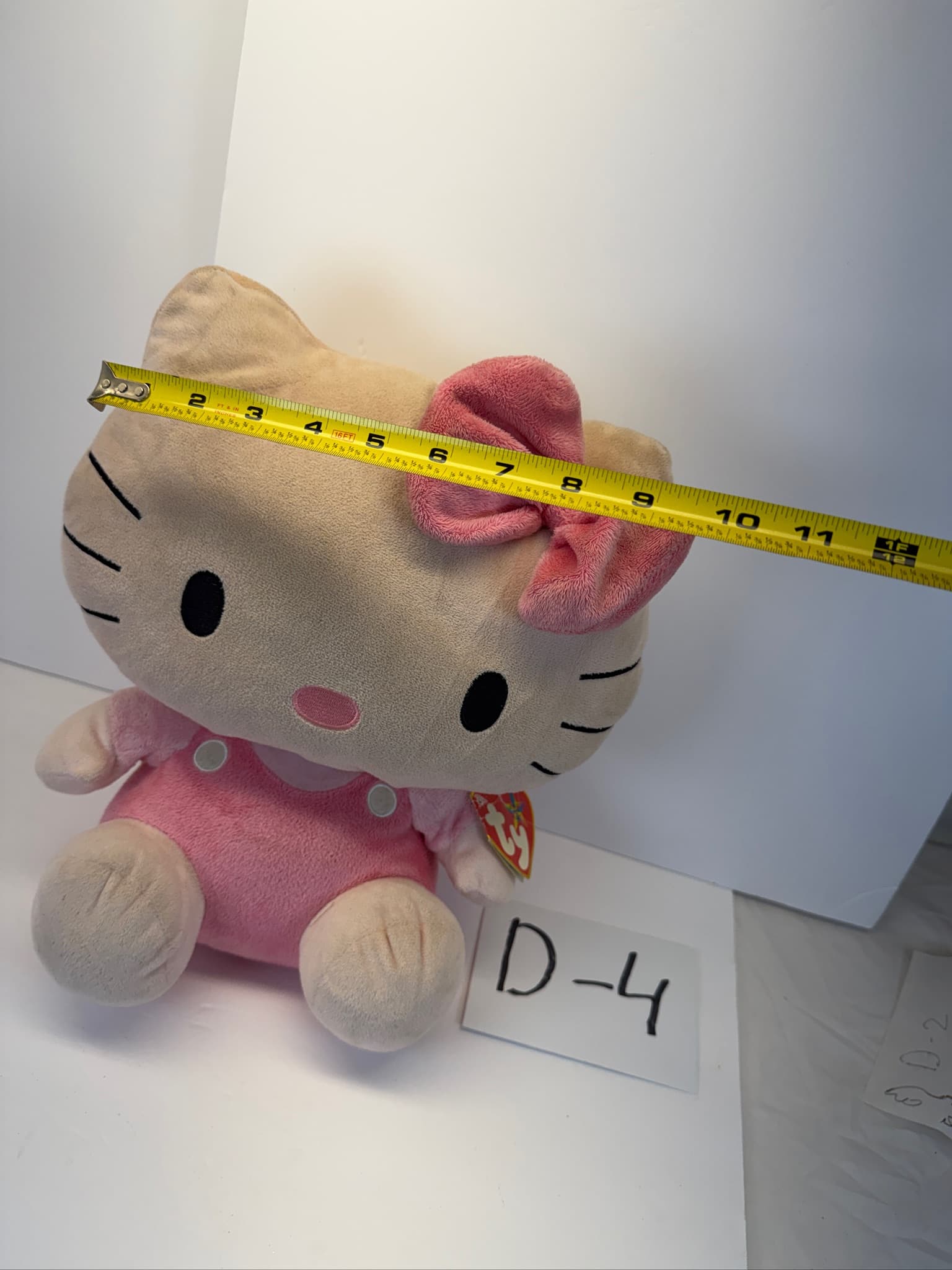 Ty Beanie Buddies Hello Kitty Plush Toy Pink Overalls Storage Location D-4 - Thumbnail 9