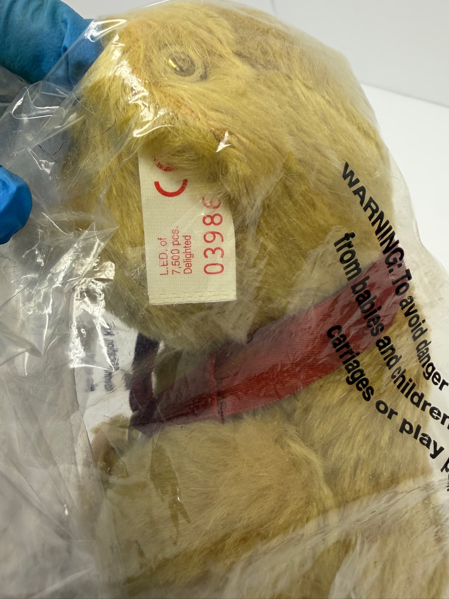Steiff Limited Edition Delighted Teddy Bear 03986/7500 Mohair Made in Germany - Thumbnail 4