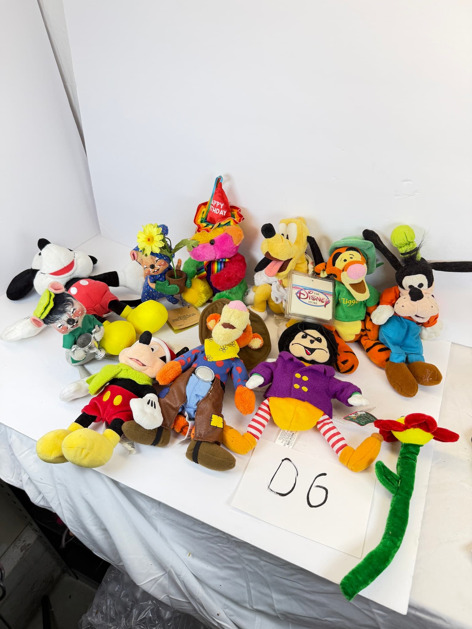 13pc Disney Plush Lot Mickey Minnie Pluto Tigger Goofy Stuffed Animals Used D6
