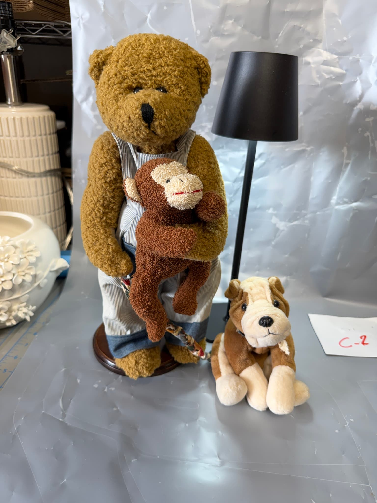 RARE Ty Beanie Babies Buddy Bear w/ Monkey & Dog Plush Set - Excellent Condition