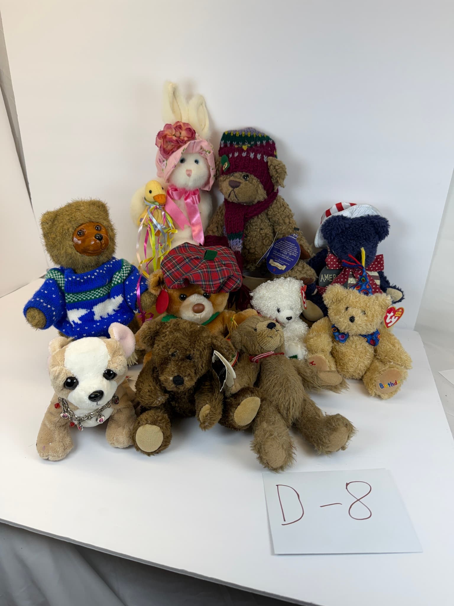 Lot of 10 Assorted Plush Toys Teddy Bears Bunny Dog Stuffed Animals Used Good