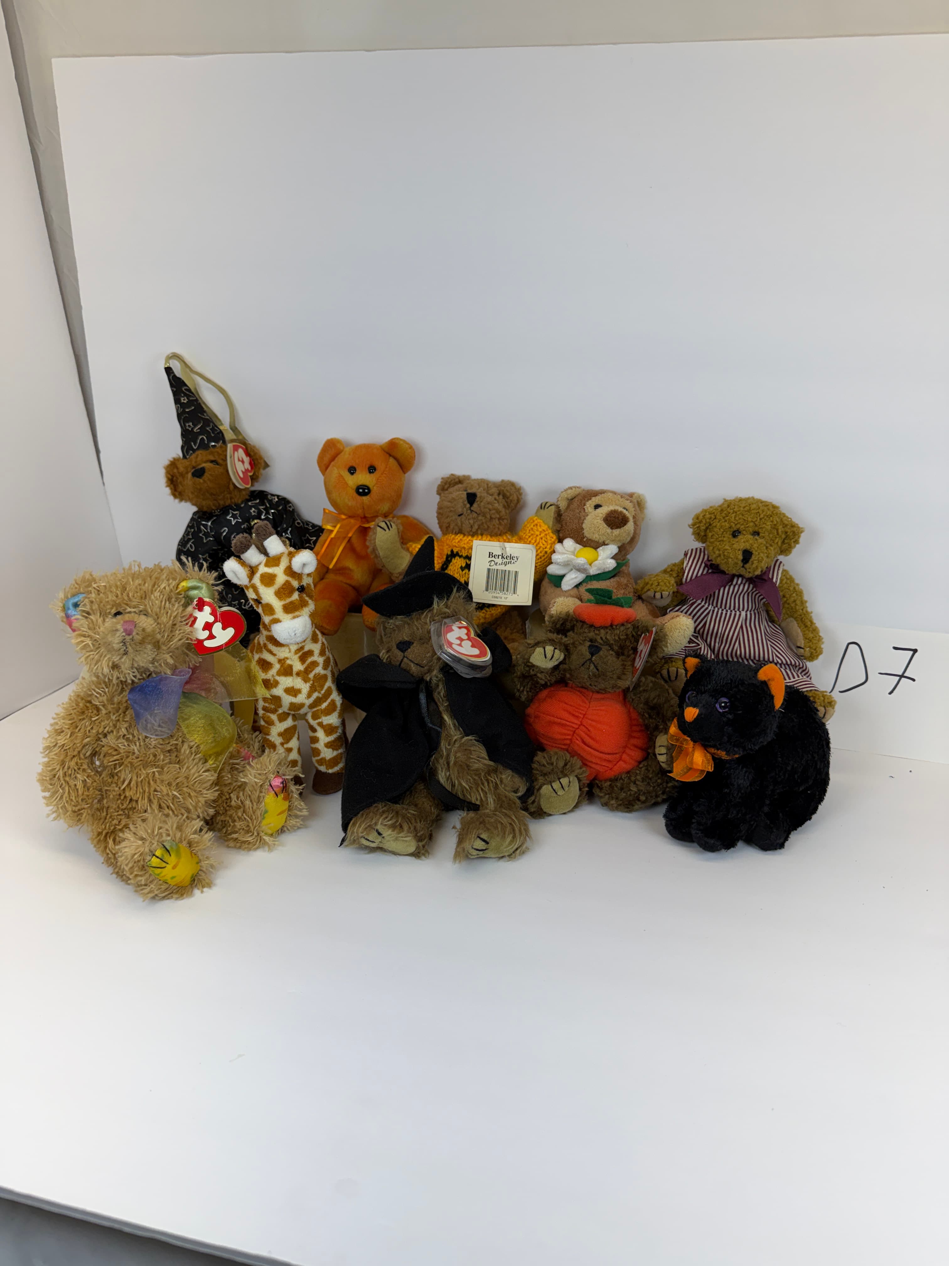 Lot of 10 Ty Beanie Babies Halloween Fall Bears Animals Plush Toys Used Good