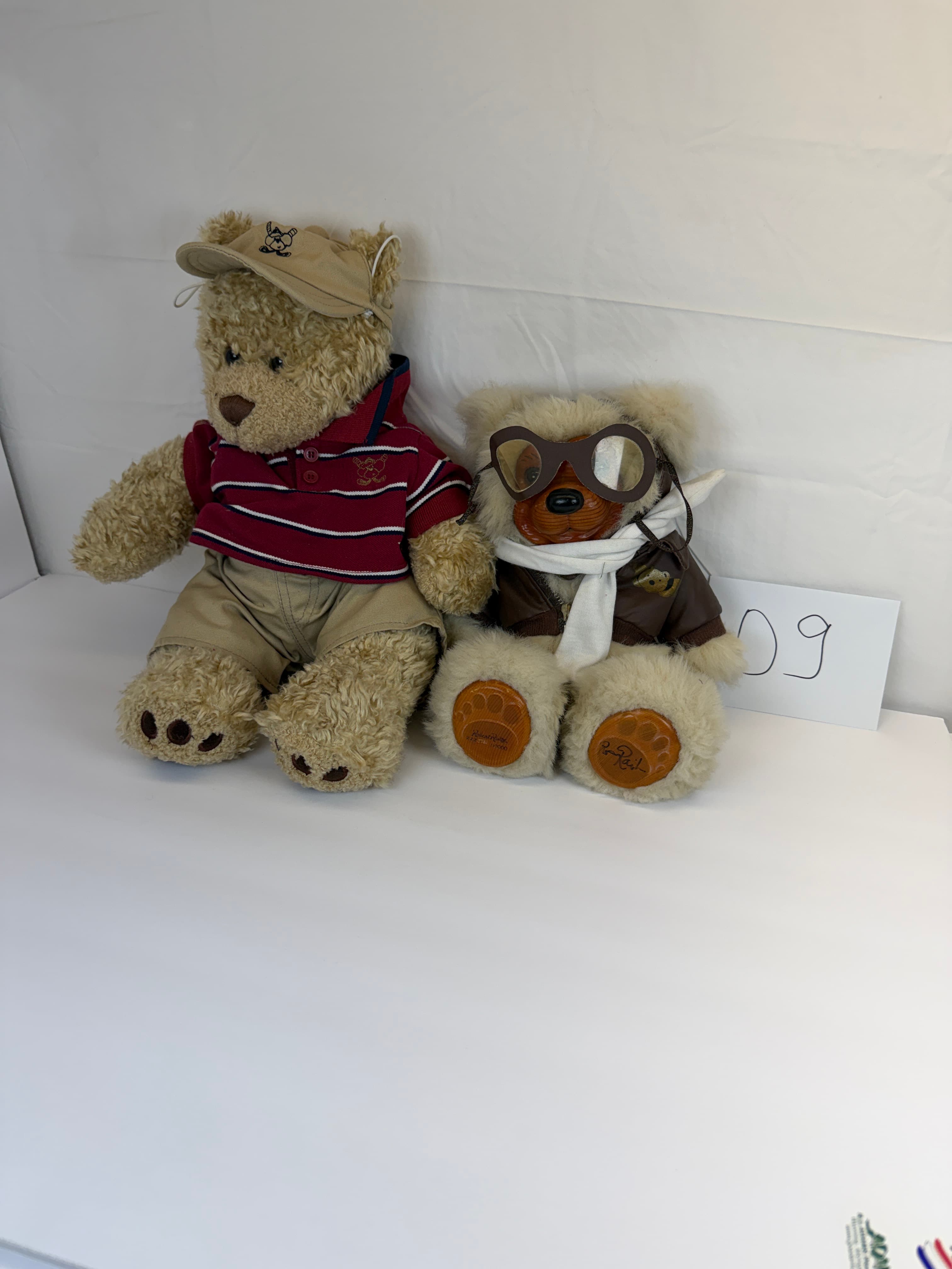 2 Robert Raikes Teddy Bears - Collectible - Polo & Pilot Outfits - Excellent Con