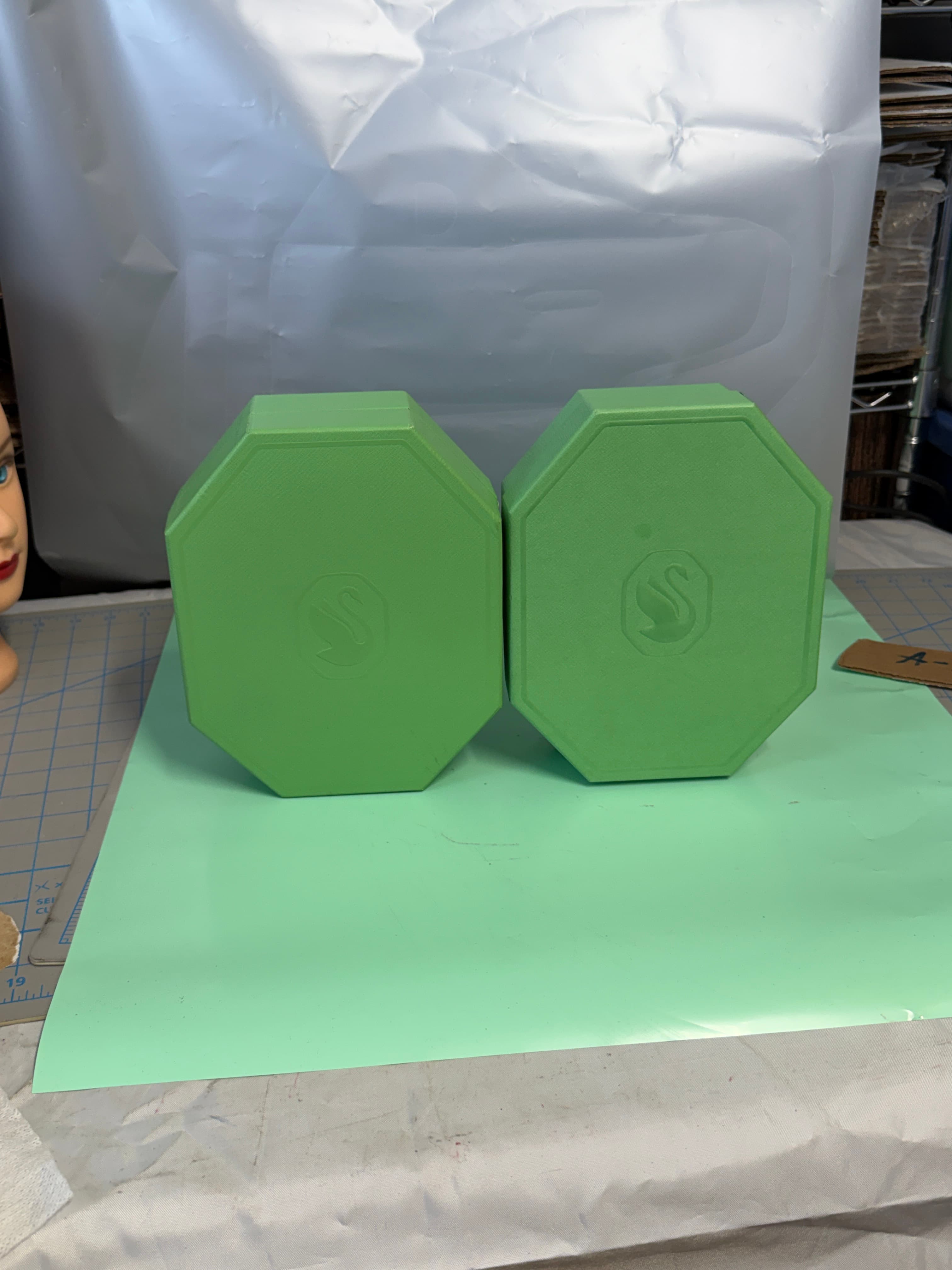 2x Swarovski Octagon Jewelry Box Green Swan Logo Holder Case Storage Organizer