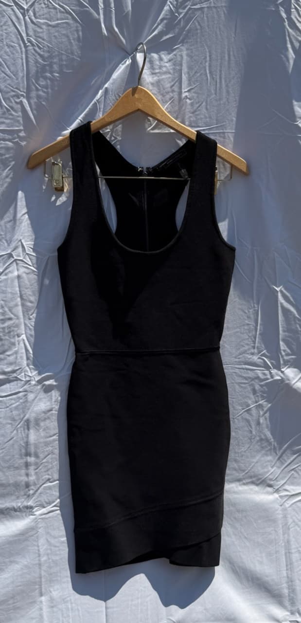 BCBGMAXAZRIA Black Bandage Racerback Zipper Dress Women's XS