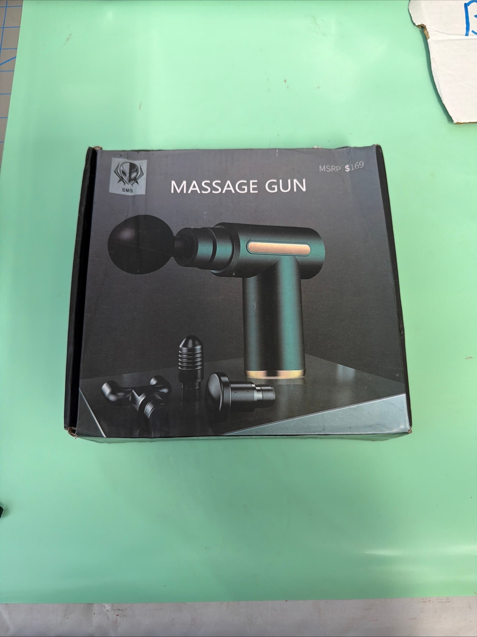 SMS Massage Gun Deep Tissue Percussion Massager w/ Attachments & Cable