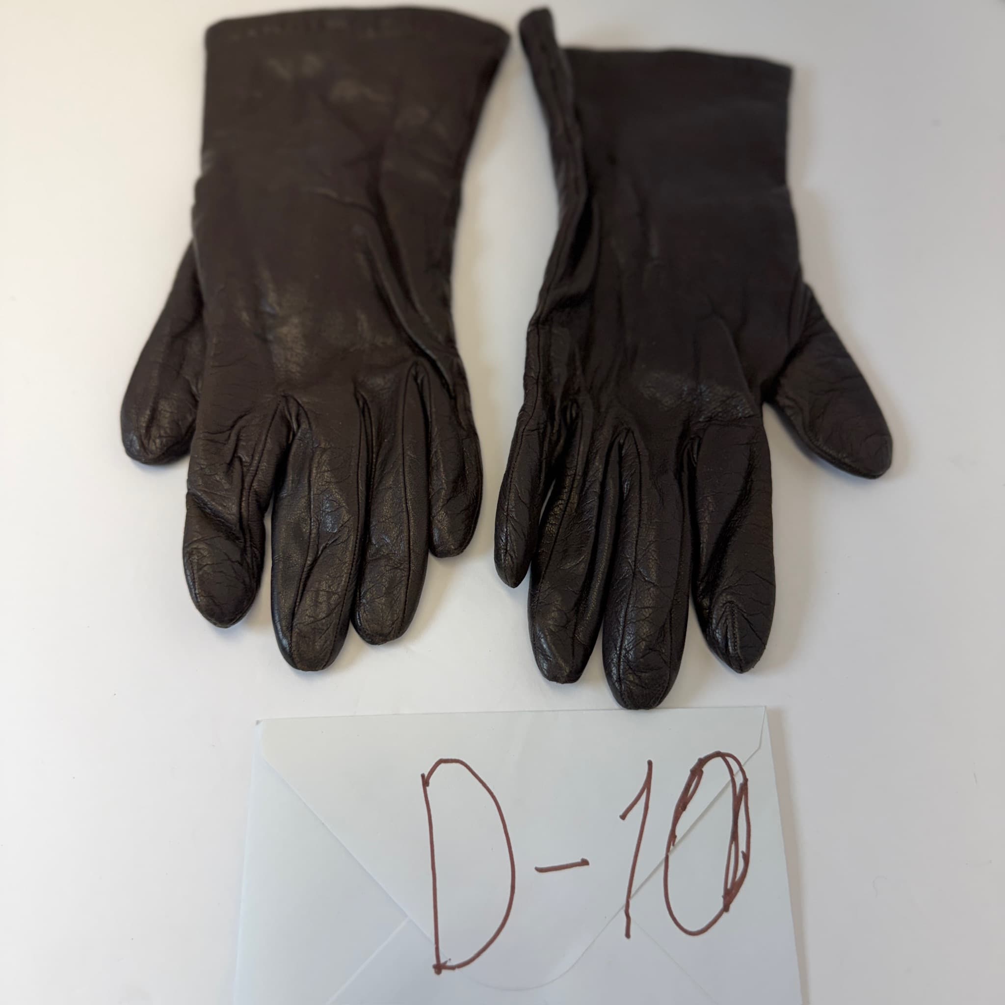 Bonwit Teller Leather Gloves Cashmere Lined Women's Size 6 1/2 Made in France