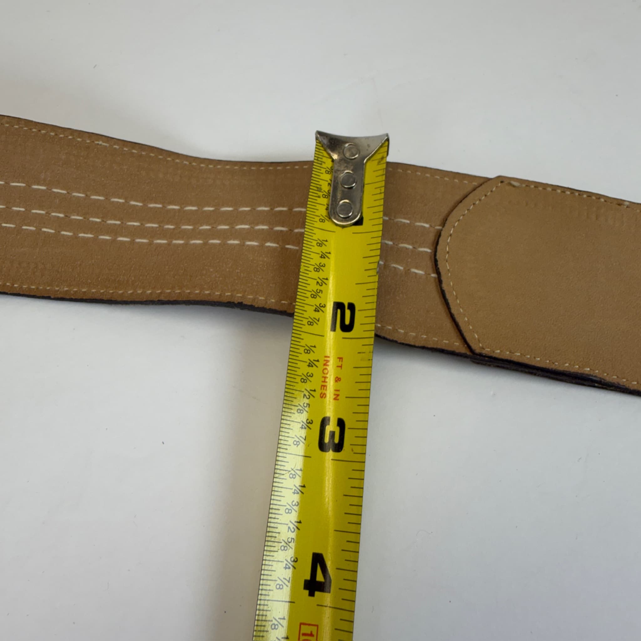 Morris Moskowitz Leather Double Buckle Belt Women's Size 30 Gold Tone Hardware - Thumbnail 11