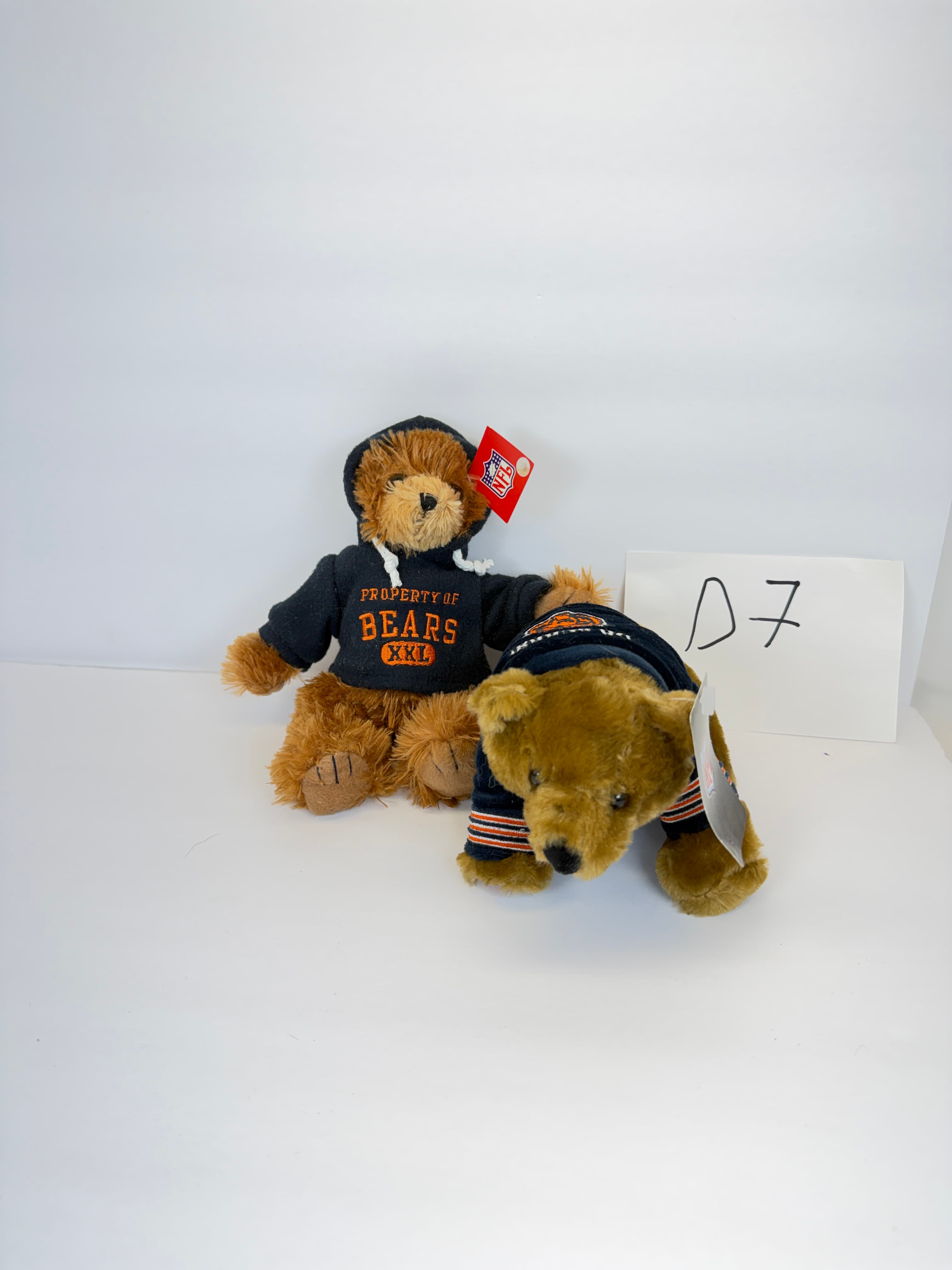 2x NFL Chicago Bears Teddy Bears Hooded Sweatshirt Plush Toy New D7