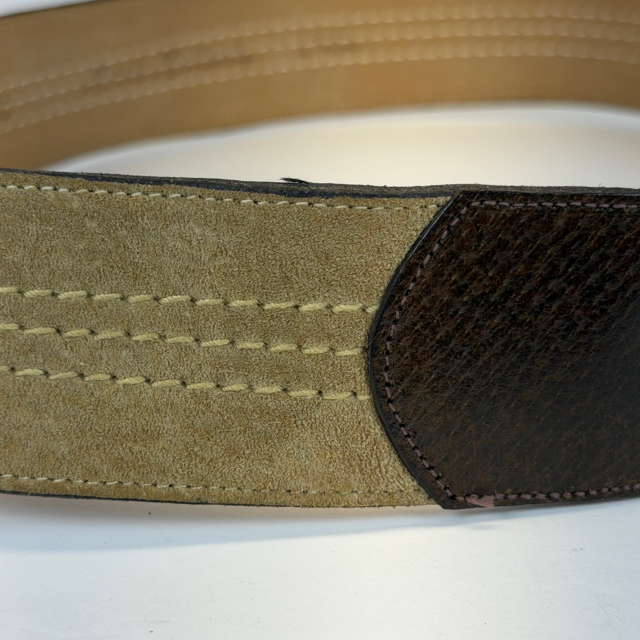 Morris Moskowitz Leather Double Buckle Belt Women's Size 30 Gold Tone Hardware - Thumbnail 6
