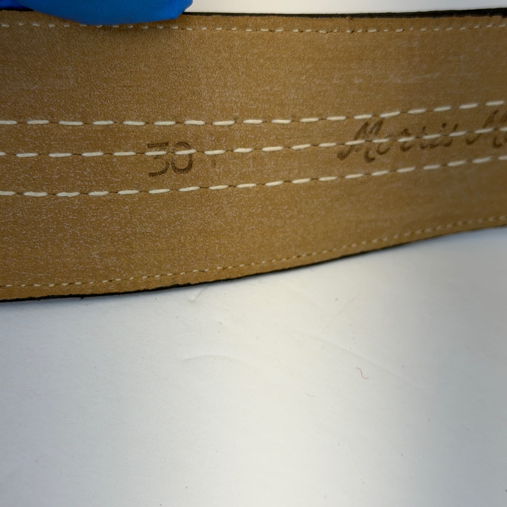 Morris Moskowitz Leather Double Buckle Belt Women's Size 30 Gold Tone Hardware - Thumbnail 7