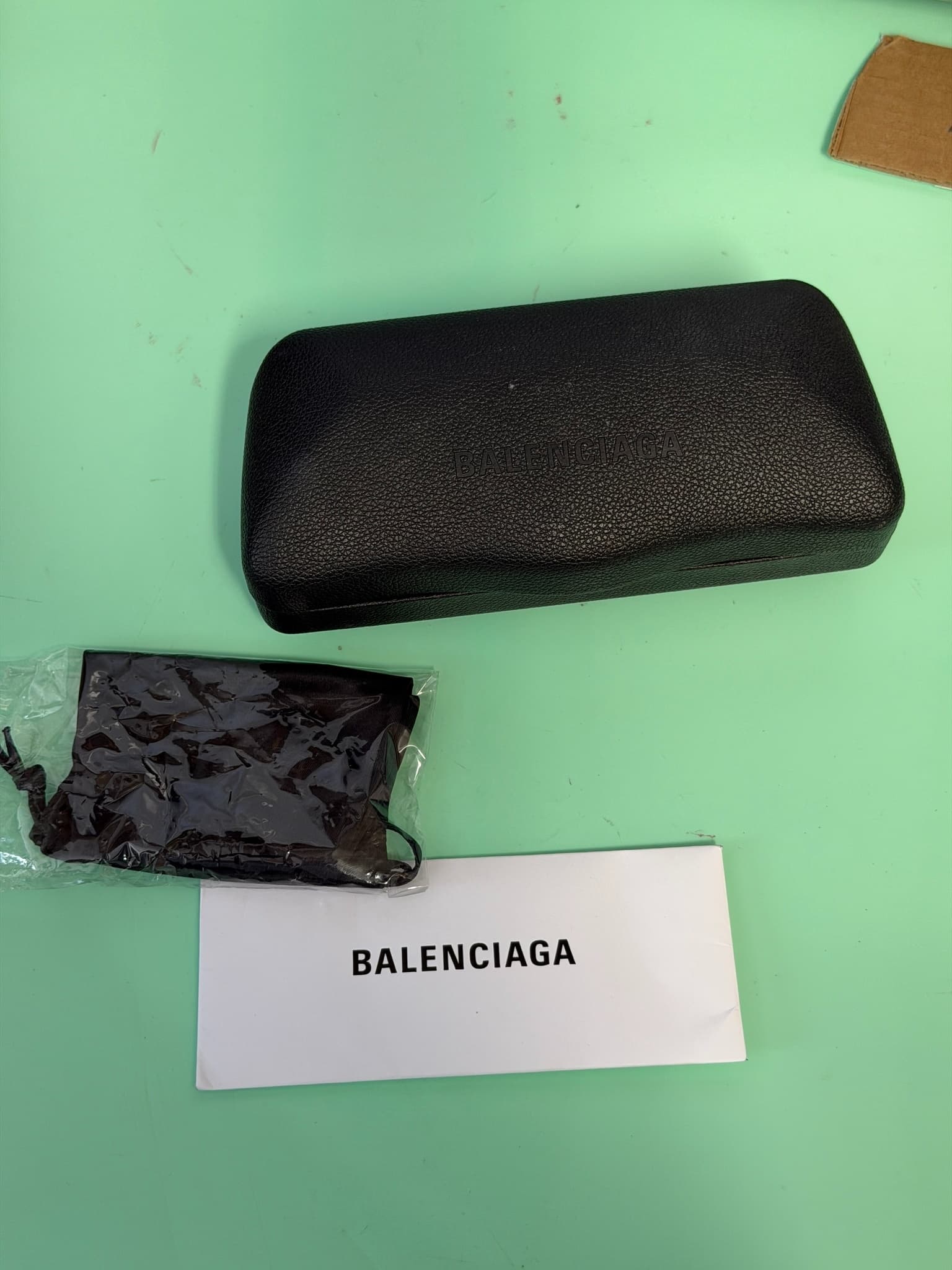 Balenciaga Eyewear Case Hard Shell w/ Pouch & Cloth - Used Good