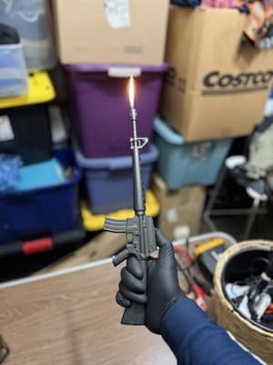 M16 Rifle Gun Style Torch Lighter – Butane Flame – 18" Collectible Display - Thumbnail 5